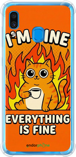 Силикон с усиленными углами чехол 'Funny Cat' для Samsung Galaxy A30 2019 A305F изображение 5