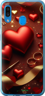 2D пластиковый чехол Сердечки v3 для Samsung Galaxy A30 2019 A305F - 5833t-1670 изображение 
