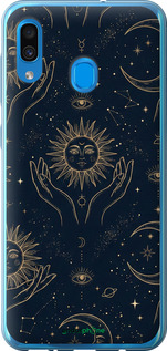 Силиконовый чехол Celestial Harmony: Sun & Moon Gold Mystic Pattern для Samsung Galaxy A30 2019 A305F - 6778u-1670 изображение 