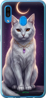 2D пластиковый чехол Mystic White Cat Gothic Dark Purple Gold для Samsung Galaxy A30 2019 A305F - 6805t-1670 изображение 