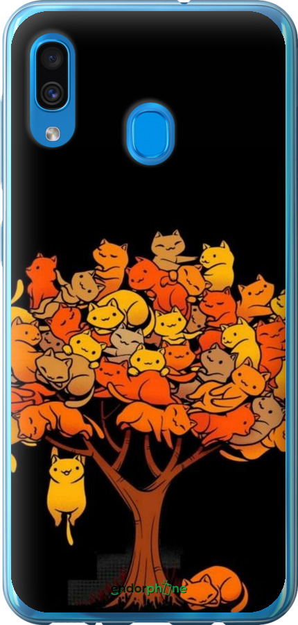 2D пластиковий чехол Дерево та котики для Samsung Galaxy A20 2019 A205F - 6516t-1761 изображение 