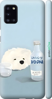 3D пластиковый матовый чехол Пес водка для Samsung Galaxy A31 A315F - 6368m-1908 изображение 