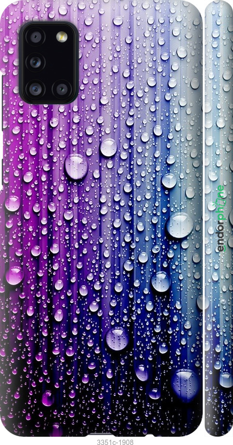 

3D пластиковий матовий чохол "Краплини води" для Samsung Galaxy A31 A315F, Синій