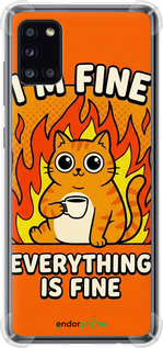 Силикон с усиленными углами чехол 'Funny Cat' для Samsung Galaxy A31 A315F изображение 5