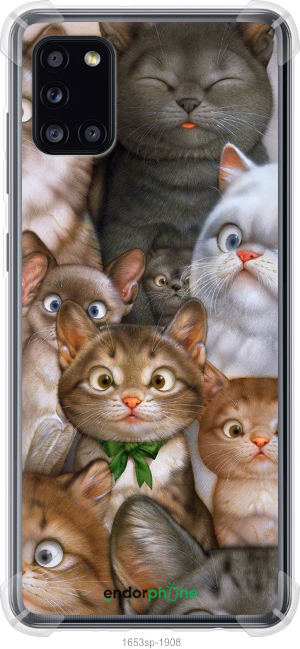 

Силіконовий протиударний с посиленими кутами чохол "Коти" для Samsung Galaxy A31 A315F