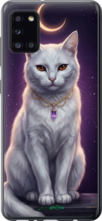 Силиконовый чехол Mystic White Cat Gothic Dark Purple Gold для Samsung Galaxy A31 A315F - 6805u-1908 изображение 