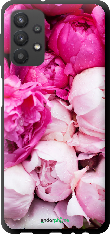 

TPU schwarz Hülle Rosa Pfingstrosen" für Samsung Galaxy A32 A325F"
