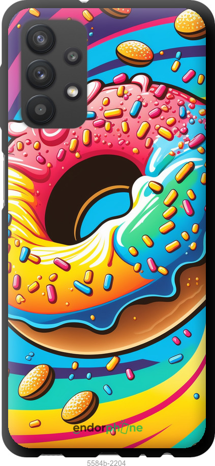 TPU black чехол A rainbow doughnut для Samsung Galaxy A32 A325F - 5584b-2204 изображение 