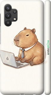 3D пластиковый матовый чехол Funny Capybara CEO Working для Samsung Galaxy A32 A325F - 6777m-2204 изображение 