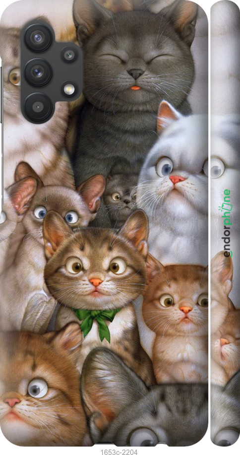 

3D пластиковий матовий чохол "Коти" для Samsung Galaxy A32 A325F