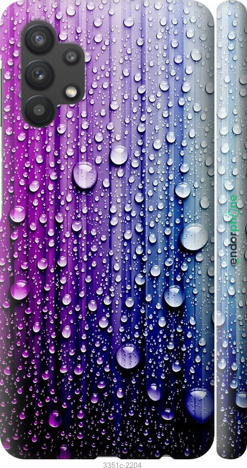 

3D пластиковий матовий чохол "Краплини води" для Samsung Galaxy A32 A325F, Синій