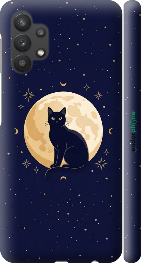 3D пластиковий матовий чехол Cute Cat Celestial/Witchy для Samsung Galaxy A32 A325F - 6787m-2204 изображение 