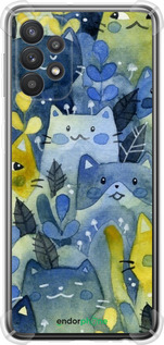Силикон с усиленными углами чехол С изображением кошачьего леса для Samsung Galaxy A32 A325F - 6447sp-2204 изображение 