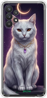 Силіконовий протиударний с посиленими кутами чехол Mystic White Cat Gothic Dark Purple Gold для Samsung Galaxy A32 A325F - 6805sp-2204 изображение 