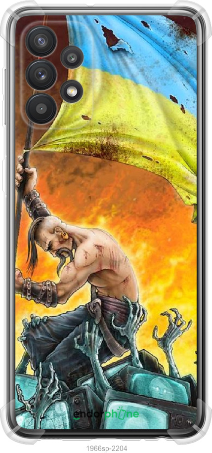 

Силіконовий протиударний с посиленими кутами чохол "Сильна Україна" для Samsung Galaxy A32 A325F, Синій