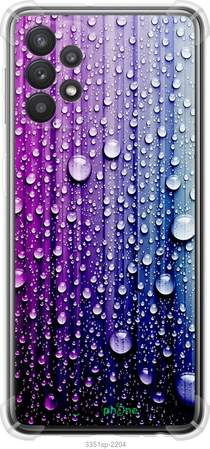 

Силіконовий протиударний с посиленими кутами чохол "Краплини води" для Samsung Galaxy A32 A325F, Синій