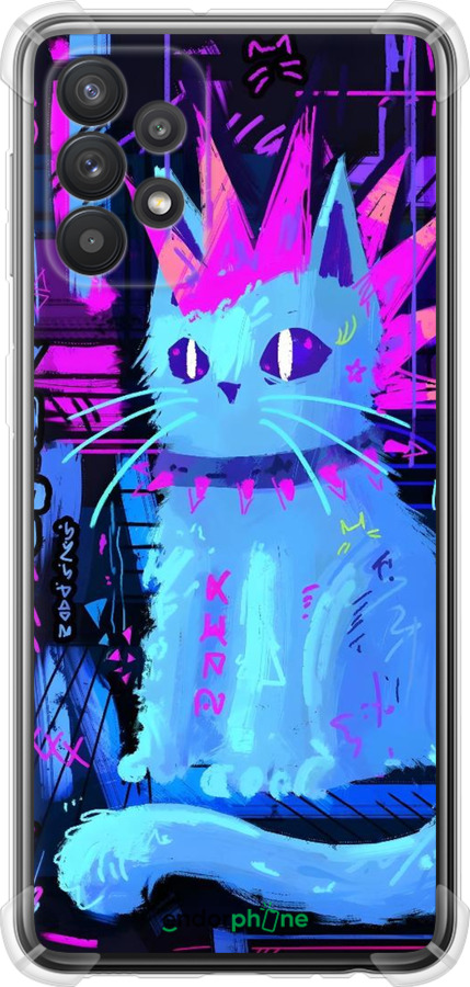 Силикон с усиленными углами чехол Кот панк для Samsung Galaxy A32 A325F - 6311sp-2204 изображение 
