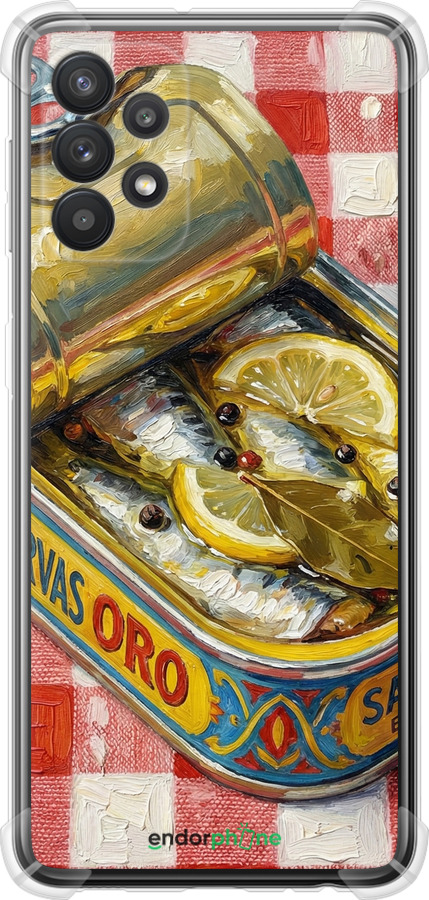 Силикон с усиленными углами чехол Vintage Sardine Tin Phone для Samsung Galaxy A32 A325F - 6772sp-2204 изображение 