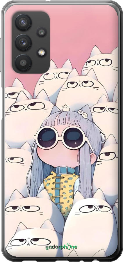 2D пластиковий чехол Малышка с котами для Samsung Galaxy A32 A325F - 6295t-2204 изображение 