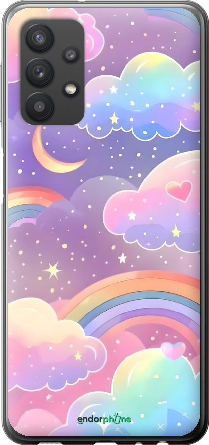 2D пластиковый чехол Облака и радуга для Samsung Galaxy A32 A325F - 6312t-2204 изображение 