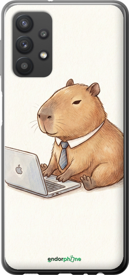 2D пластиковый чехол Funny Capybara CEO Working для Samsung Galaxy A32 A325F - 6777t-2204 изображение 
