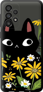 TPU чехол Черный кот с цветами для Samsung Galaxy A33 5G A336B - 6448b-2584 изображение 