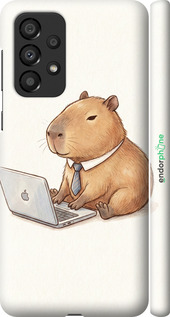 3D пластиковый матовый чехол Funny Capybara CEO Working для Samsung Galaxy A33 5G A336B - 6777m-2584 изображение 