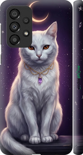 3D пластиковий матовий чехол Mystic White Cat Gothic Dark Purple Gold для Samsung Galaxy A33 5G A336B - 6805m-2584 изображение 
