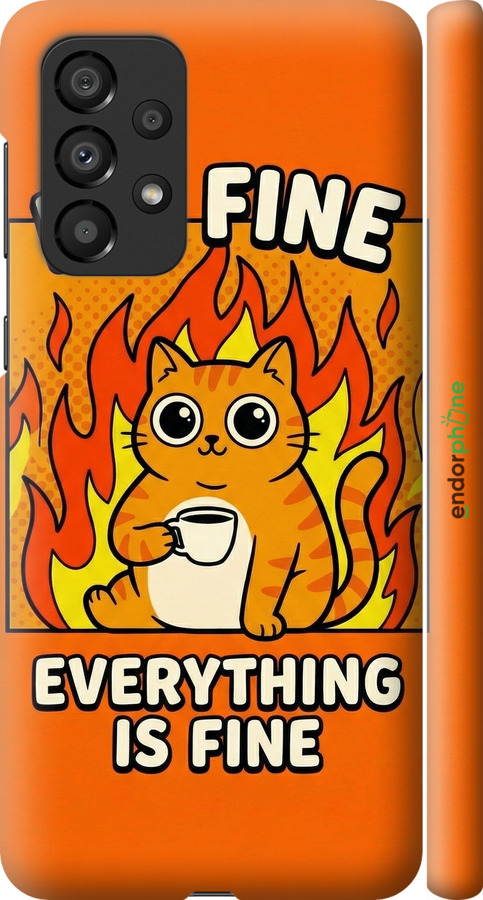 3D пластиковый матовый чехол Funny Cat для Samsung Galaxy A33 5G A336B - 6786m-2584 изображение 