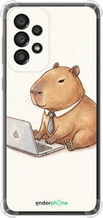 Силіконовий протиударний с посиленими кутами чехол Funny Capybara CEO Working для Samsung Galaxy A33 5G A336B - 6777sp-2584 изображение 