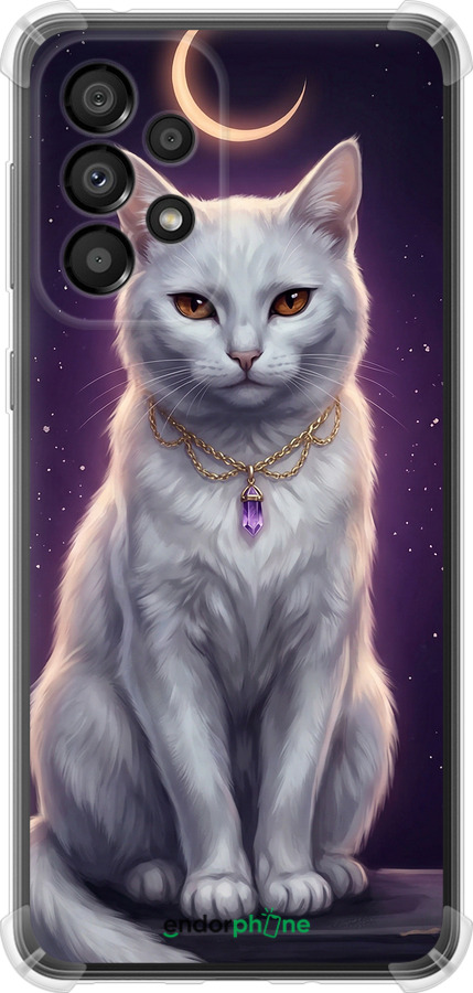 Силіконовий протиударний с посиленими кутами чехол Mystic White Cat Gothic Dark Purple Gold для Samsung Galaxy A33 5G A336B - 6805sp-2584 изображение 