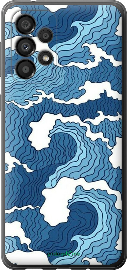 Силиконовый чехол Абстрактный рисунок морских волн для Samsung Galaxy A33 5G A336B - 6538u-2584 изображение 