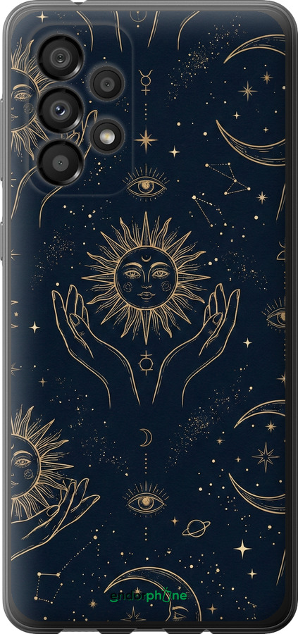 Силиконовый чехол Celestial Harmony: Sun & Moon Gold Mystic Pattern для Samsung Galaxy A33 5G A336B - 6778u-2584 изображение 