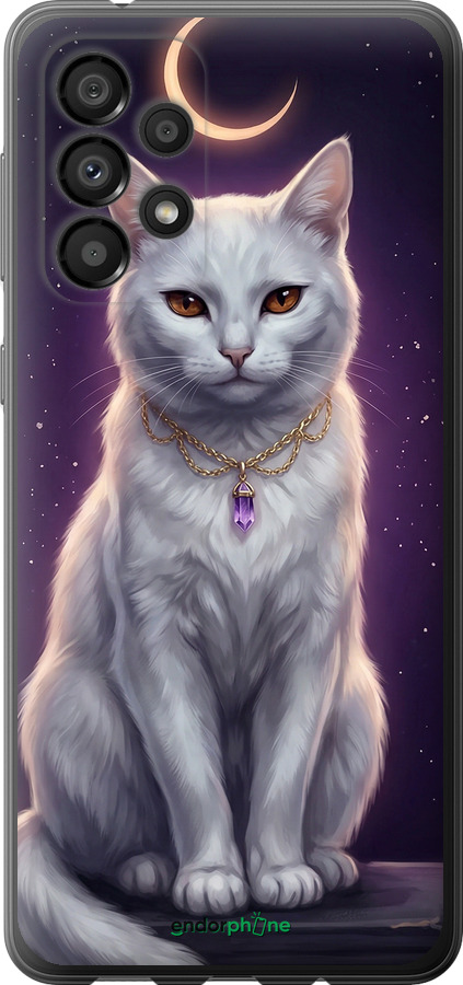 Силіконовий чехол Mystic White Cat Gothic Dark Purple Gold для Samsung Galaxy A33 5G A336B - 6805u-2584 изображение 