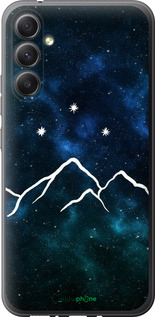 Силиконовый чехол Горы и звезды нарисованы на фоне галактики для Samsung Galaxy A34 A346E - 6490u-2936 изображение 