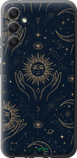 Силиконовый чехол Celestial Harmony: Sun & Moon Gold Mystic Pattern для Samsung Galaxy A34 A346E - 6778u-2936 изображение 