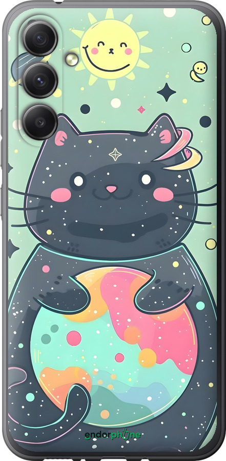 Силиконовый чехол Милый котик для Samsung Galaxy A34 A346E - 6364u-2936 изображение 