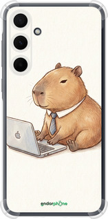 Силіконовий протиударний с посиленими кутами чехол Funny Capybara CEO Working для Samsung Galaxy A35 - 6777sp-3499 изображение 
