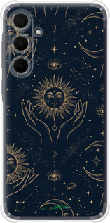 Силіконовий протиударний с посиленими кутами чехол Celestial Harmony: Sun & Moon Gold Mystic Pattern для Samsung Galaxy A35 - 6778sp-3499 изображение 