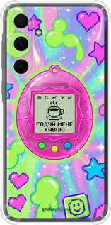 Силикон с усиленными углами чехол Y2K Aesthetic Retro Pet: Годуй мене кавою для Samsung Galaxy A35 - 6784sp-3499 изображение 