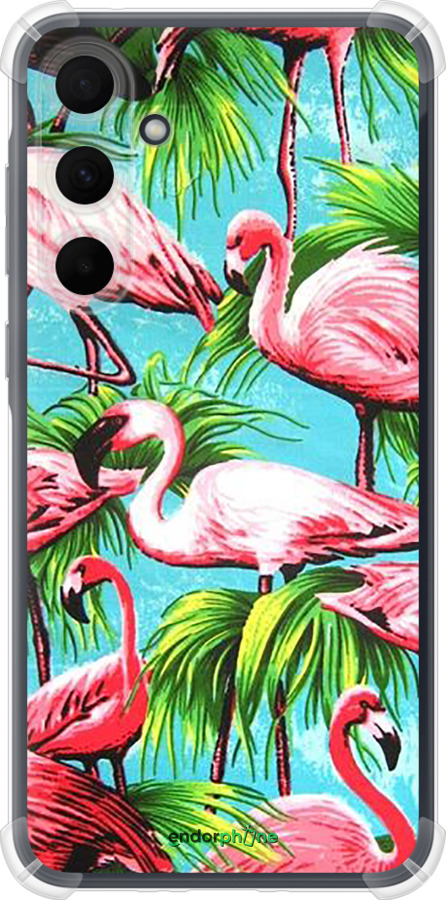 Силикон с усиленными углами чехол Tropical background для Samsung Galaxy A35 - 4016sp-3499 изображение 