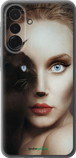 Силиконовый чехол Взгляд женщины и кошки для Samsung Galaxy A36 - 4041u-3836 изображение 