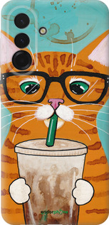 Силиконовый чехол Зеленоглазый кот в очках для Samsung Galaxy A36 - 4054u-3836 изображение 