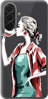 Силиконовый чехол Девушка с бокалом для Samsung Galaxy A36 - 4662u-3836 изображение 