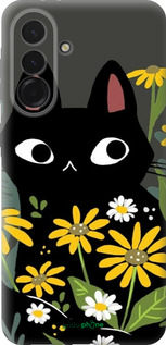 Силиконовый чехол Черный кот с цветами для Samsung Galaxy A36 - 6448u-3836 изображение 