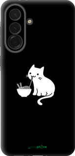 Силиконовый чехол С милым котом на черном фоне для Samsung Galaxy A36 - 6528u-3836 изображение 