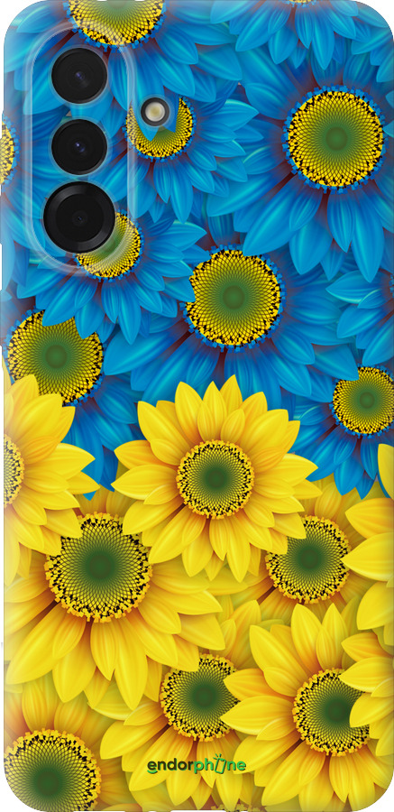 Силиконовый чехол Жёлто-голубые цветы для Samsung Galaxy A36 - 1048u-3836 изображение 