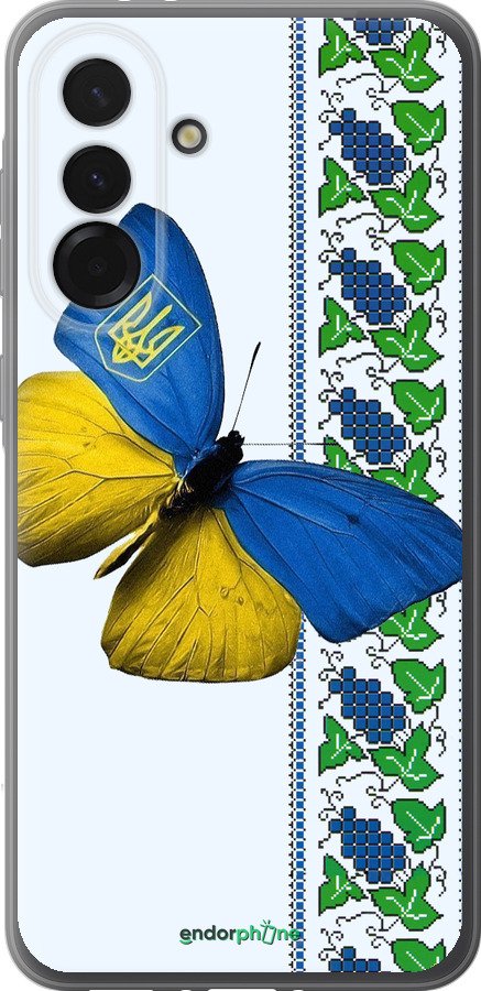 Силіконовий чехол Жовто-блакитний метелик  для Samsung Galaxy A36 - 1054u-3836 изображение 