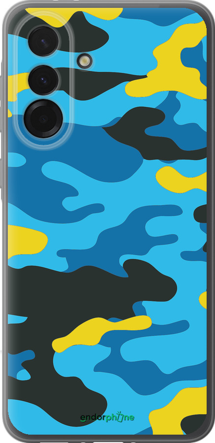 Силиконовый чехол Желто-голубой камуфляж для Samsung Galaxy A36 - 1084u-3836 изображение 