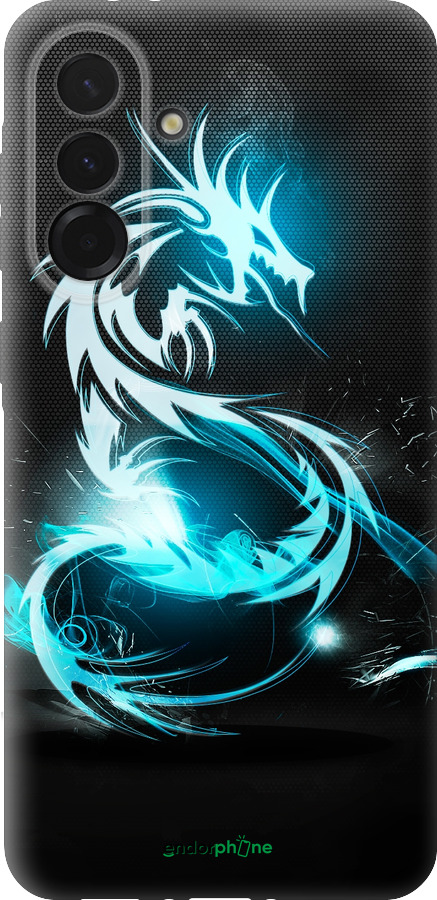 Силиконовый чехол Бело-голубой огненный дракон для Samsung Galaxy A36 - 113u-3836 изображение 